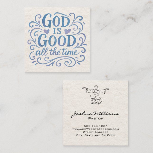 God is Good All The Time Church Business Card (Front/Back)