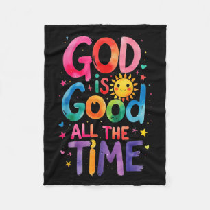 God Is Good All The Time Jesus Christ Christian Gi Fleece Blanket