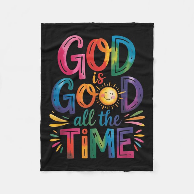 God Is Good All The Time Jesus Christ Christian Gi Fleece Blanket (Front)