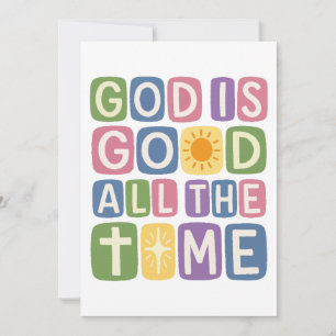 God is good All the time Retro faith Invitation