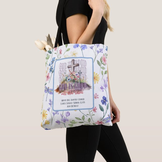 God is Good Bible Sunday School Custom Tote Bag (Close Up)