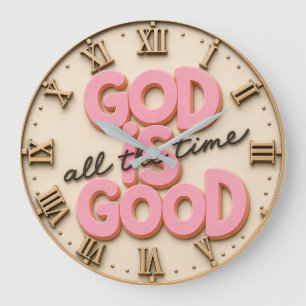 God Is Good Christian Home Gift Large Clock