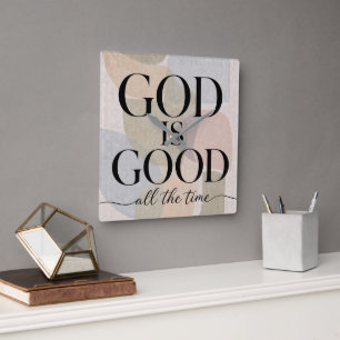 GOD IS GOOD Christian Square Wall Clock
