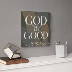 GOD IS GOOD Christian Square Wall Clock