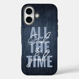 God is Good Denim iPhone 16 Case