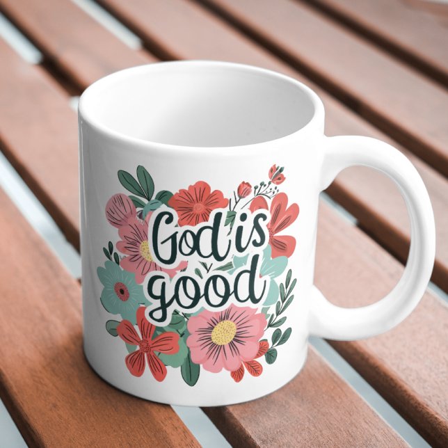 God is Good Floral Coffee Mug (Creator Uploaded)