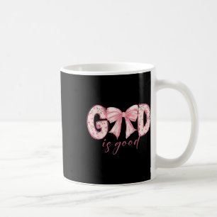 God Is Good Jesus Christian Coquette Bow Happy Eas Coffee Mug
