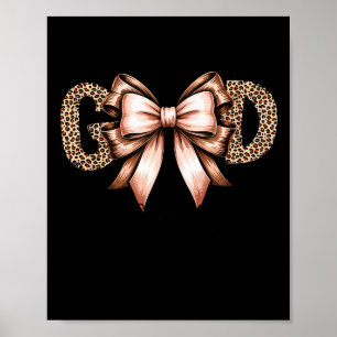 God Is Good Leopard Letters With Bow Vintage Chris Poster