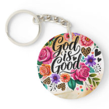 God Is Good Religious Christian Acrylic Keychain