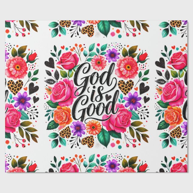God is Good Religious Christian Wrapping Paper (Flat)