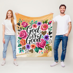 God Is Good Religious Spiritual Fleece Blanket