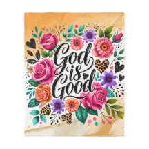 God Is Good Religious Spiritual Fleece Blanket