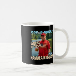 God Is Great Beer Is Good And Kamala Are Crazy Fun Coffee Mug