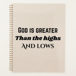 God is great Christian typography Planner