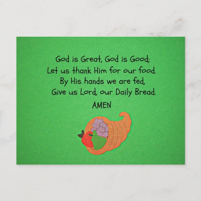 God is Great, God is Good... Postcard (Front)