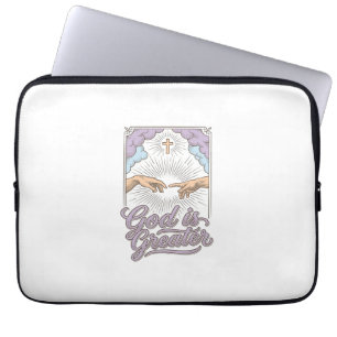 God Is Greater Christian Vintage Engraving Shirt_1 Laptop Sleeve
