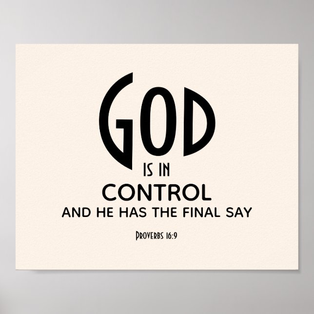 GOD IS IN CONTROL Christian Inspirational Poster (Front)
