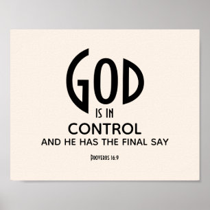 GOD IS IN CONTROL Christian Inspirational Poster