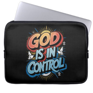 God is in Control Christian Laptop Case