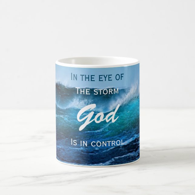 God is in Control Ocean Storm Mug (Center)