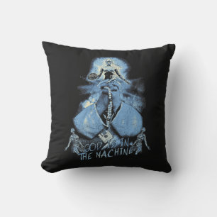 God is in the Machine - Techno-Dystopian Design Cushion