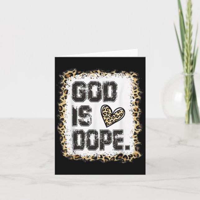 God Is Leopard Pattern  Card (Front)