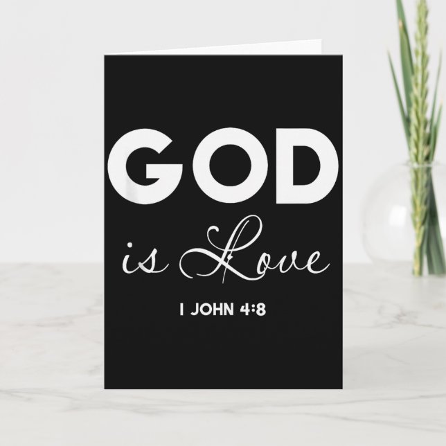 God Is Love 1 John 4_8 Bible Verse Christian Scrip Card (Front)