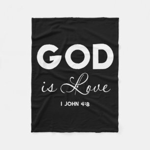 God Is Love 1 John 4_8 Bible Verse Christian Scrip Fleece Blanket