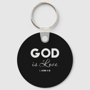 God Is Love 1 John 4_8 Bible Verse Christian Scrip Key Ring