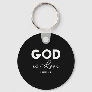 God Is Love 1 John 4_8 Bible Verse Christian Scrip Key Ring