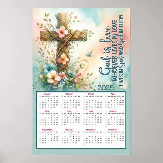 God is Love 2025 Calendar  Poster (Front)