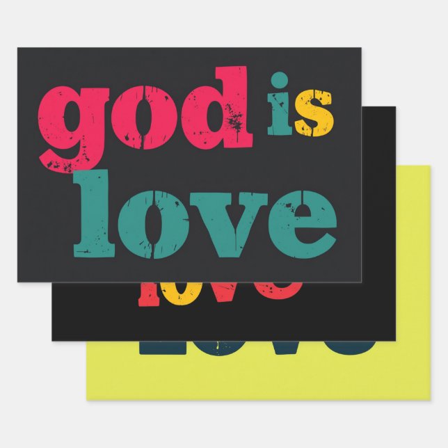 God Is Love: A Peaceful Expression Wrapping Paper Sheet (Set)