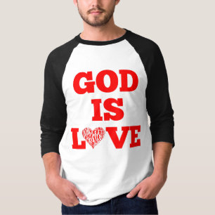 God Is Love Bible Quote Men's 3/4 T-Shirt