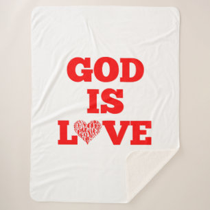 God Is Love Bible Quote Sherpa Blanket