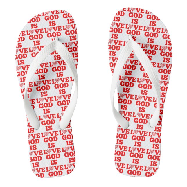 God Is Love Bible Quote W/R All-Over Print Unisex Thongs (Footbed)
