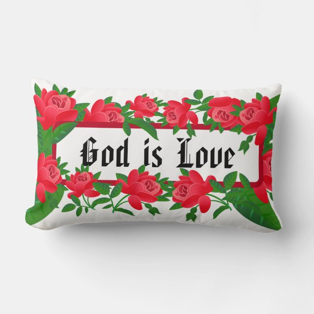 God is Love Bible Scripture Lumbar Cushion (Front)