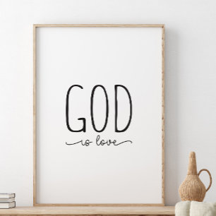 God is love, Bible verse art Poster