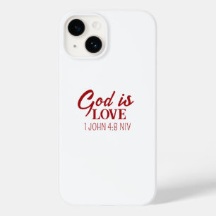 God is Love Bible Verse Christian Faith White Case-Mate iPhone 14 Case