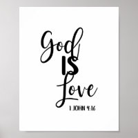 God is Love Bible Verse Christian Scripture Print