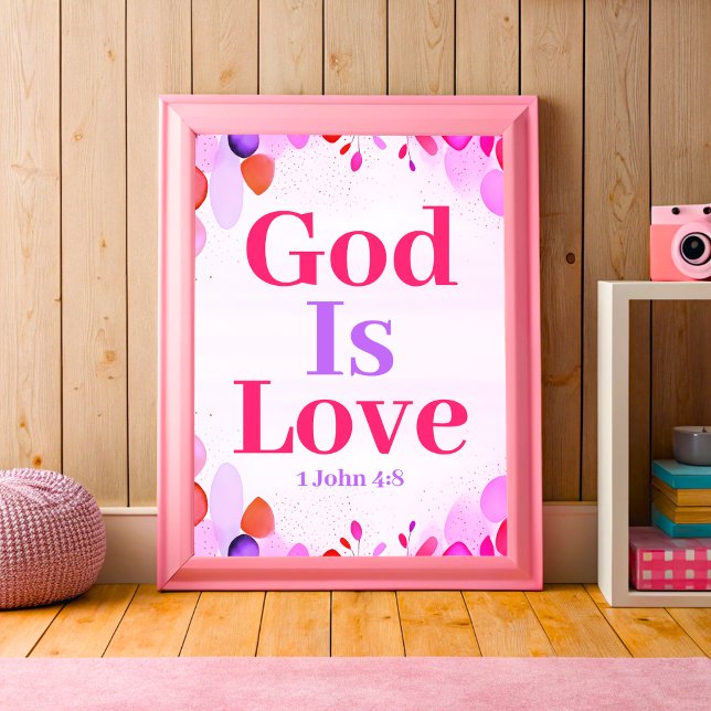 God Is Love Boho Christian Teen Girl Wall Art  (Creator Uploaded)