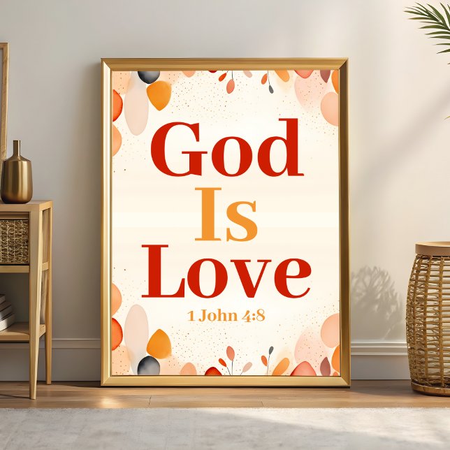 God Is Love Boho Christian Wall Art print (Creator Uploaded)