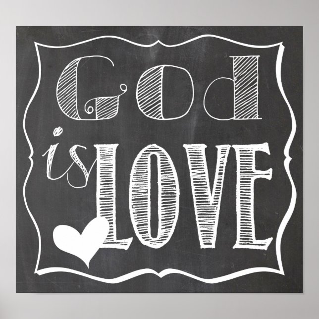 God is Love Chalk Board Poster (Front)