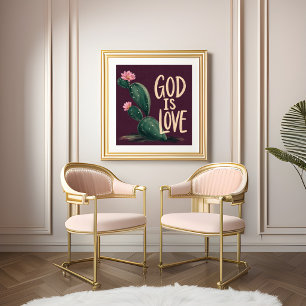 GOD IS LOVE Christian Encouragement Gift Poster