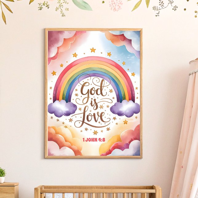 God is Love Christian Nursery Kids Wall Art (Creator Uploaded)