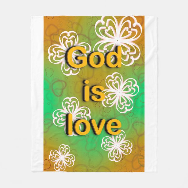 God is love  fleece blanket (Front)