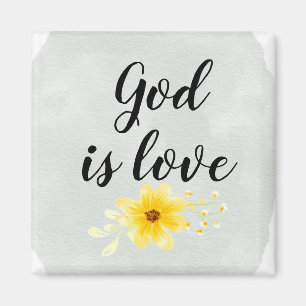 God is love floral magnet