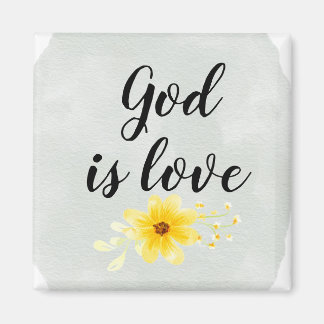 God is love floral magnet