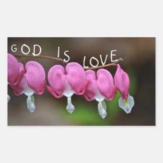 God Is Love Heart Rectangular Sticker
