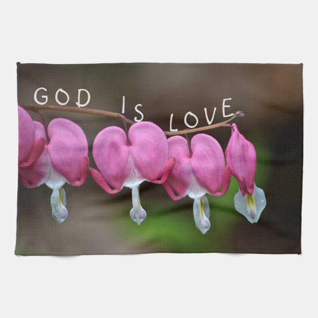 God Is Love Heart Tea Towel (Horizontal)