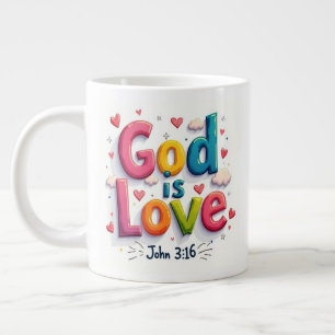 God is love large coffee mug